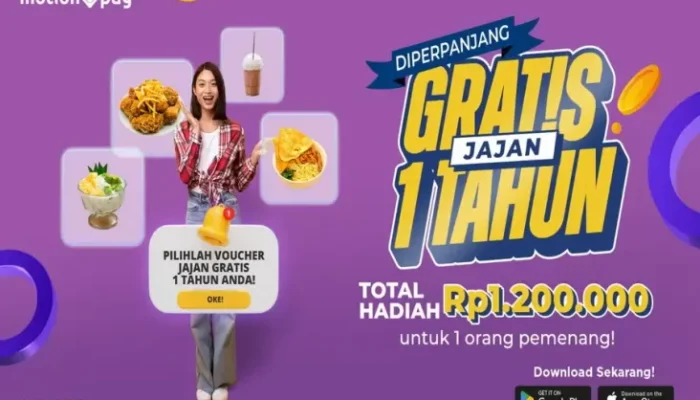 Inisiatif Gratis Jajan 1 Tahun Diperpanjang, Dapatkan Voucher Total Rupiah 1,2 Juta dari MotionPay!